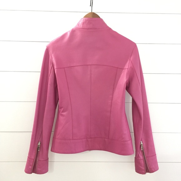 OSCAR LEOPOLD Gorgeous Pink Lambskn Leather Jacket - Picture 4 of 12